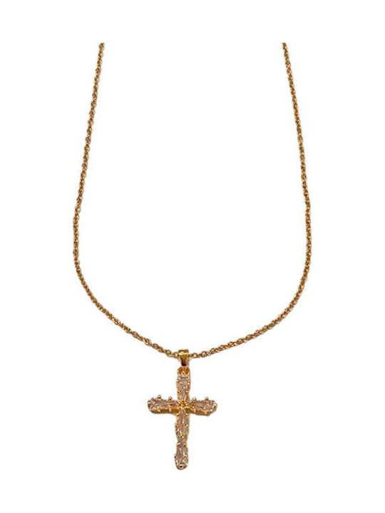 Awear Cross from Gold Plated Steel with Chain