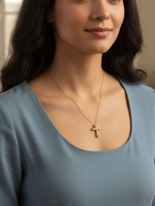 Awear Cross from Gold Plated Steel with Chain