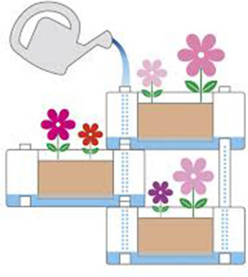 Bama Brick Set 5 Blumenkästen Kunststoff White Cream