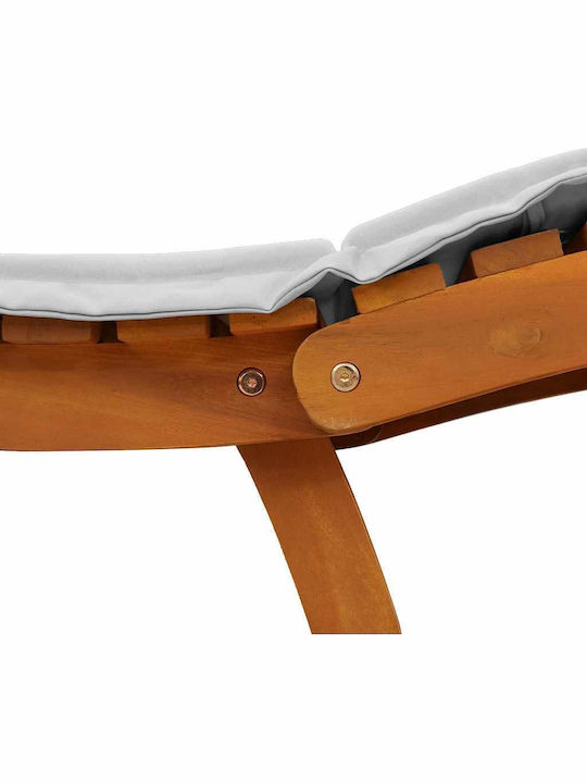 Дървена Градинска Шезлонг с Възглавница Кафява 184x55x64см