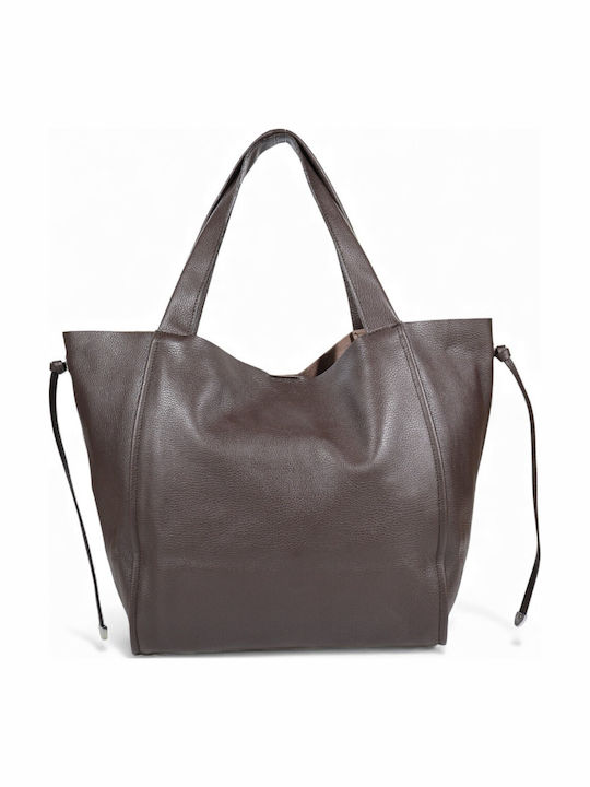 Leather Women's Shopper Bag Brown