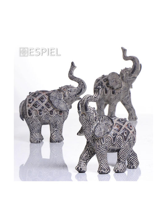 Espiel Set of Decorative Elephants made of Plastic Elephant 19x9x23cm 2pcs