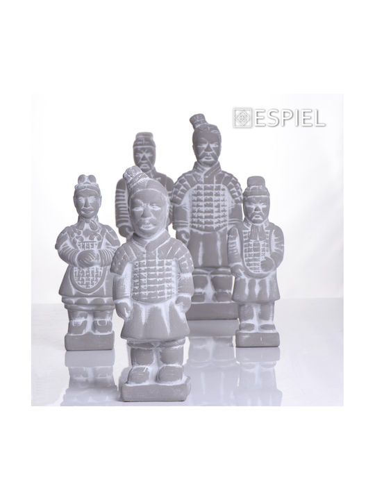 Espiel Decorative Figurines made of Concrete Warrior 9.5x7x25cm 4pcs