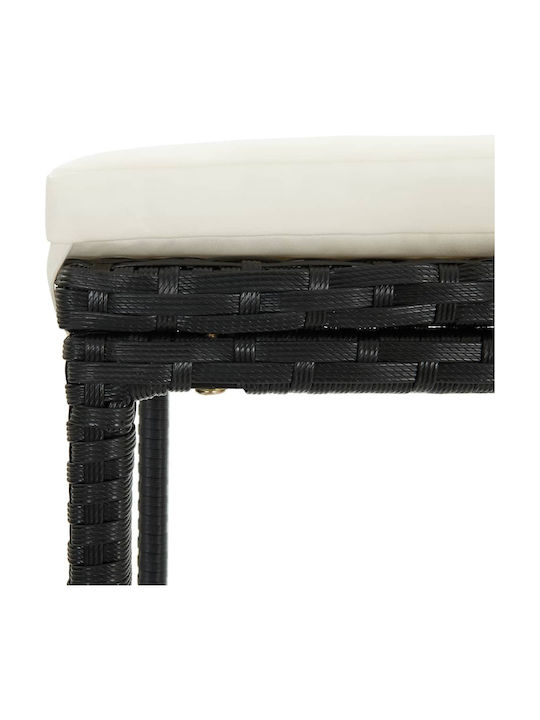 Stool for Bar Outdoor Black - White Cream 38x38x76cm