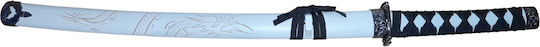 Ideallstore Set de sabie decorativă Katana Sword Set Panoply Ninja Warrior Alb Metal 83 Cm Teacă inclusă