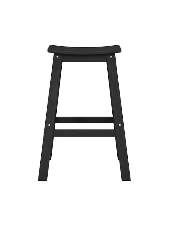 Дървен Градински Табурет Бар Черен 4 Бройки 52x43x73.5см
