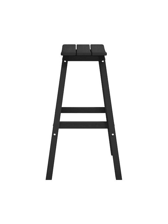 Дървен Градински Табурет Бар Черен 4 Бройки 52x43x73.5см