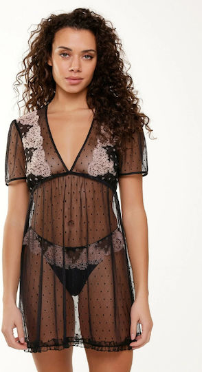 Rei Sexy Babydoll Transparenz Poué Muster Spitze