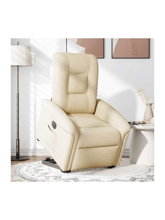 Relaxsessel mit Fußhocker Cream 77x91.5x96cm