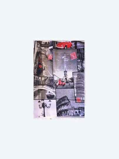 Aithrio Față de masă cu Design Gri 140x220cm 4buc