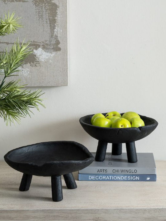 Artekko Woody Decorative Bowl Black 30x30x15cm