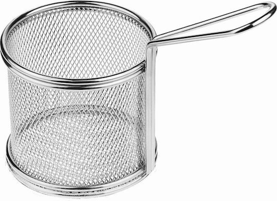 Dianomiki Frittierkorb Servierkorb Metallisch mit Durchmesser 9cm und Höhe 8.5cm 1Stück