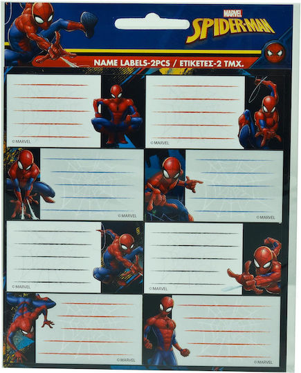 Gim Etichete Pentru Caiete Spiderman 8 Foi 8x4cm 8 Bucăți