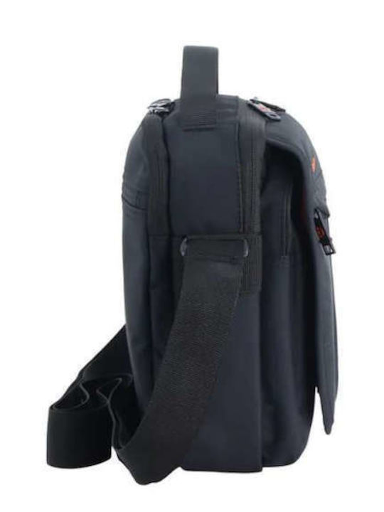 Herren Schulter / Crossbody Tasche Schwarz