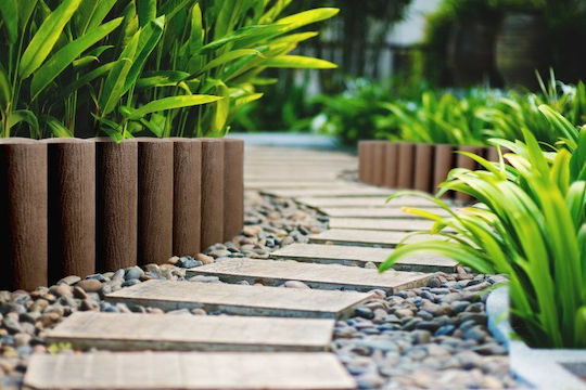 Cellfast Kunststoffgartenbordüre in Braun Farbe 25.5cm x 2.3m