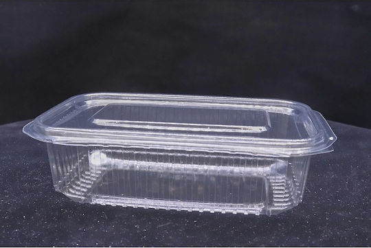 Lux Plast Πλαστικό Σκεύος μιας Χρήσης PET με Ενσωματωμένο Καπάκι και Χωρητικότητα 750ml Διάφανο 50τμχ
