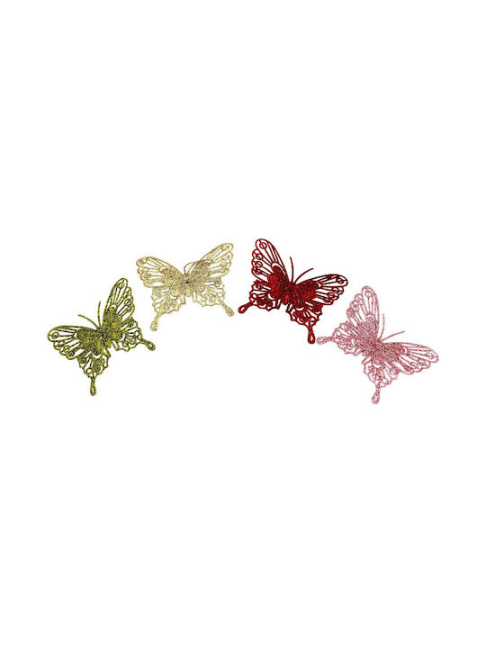 Ornamente De Crăciun Pentru Brad Fluturi Cu Sclipici 9.5cm 4 Bucăți 1epx3132 Ornamente De Crăciun Pentru Brad Fluturi Cu Sclipici 9.5cm 4 Bucăți 1epx3132