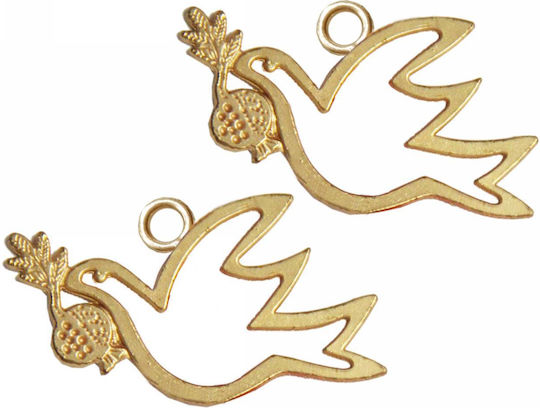 Metallisch Durchzieh-Motiv für Schmuck Gold in Form Granatapfel 5.4x3.2cm.
