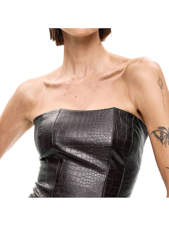 Γυναικεία Μπλούζα Κορσές Strapless Καφέ