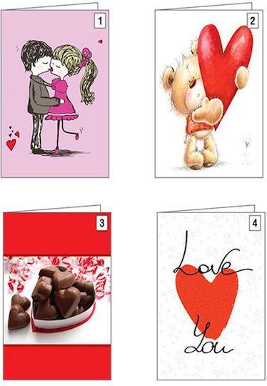 "Ich liebe dich" Grußkarte Valentinstag 10.5x7cm (Μverschiedene Designs/Farben)