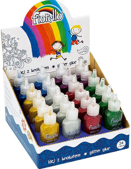 Fiorello Kleber Glitter Transparent 20ml Set 24Stück GR-BK20