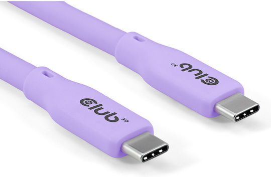 Club3D USB 2.0 Cable USB-C Male - USB-C 240W PD Purple 2m