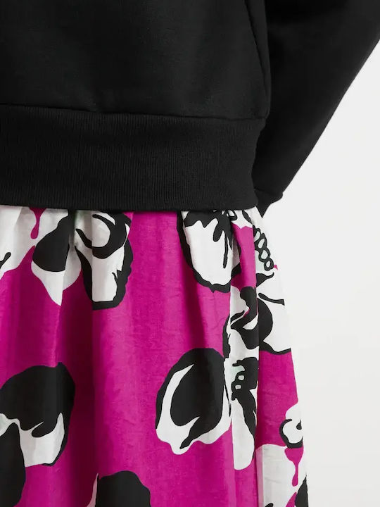 Midi Φόρεμα Black, Rose