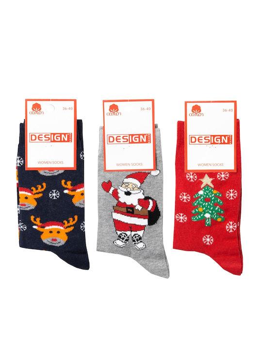 Design Women's Christmas Socks Multicolour 3Pack