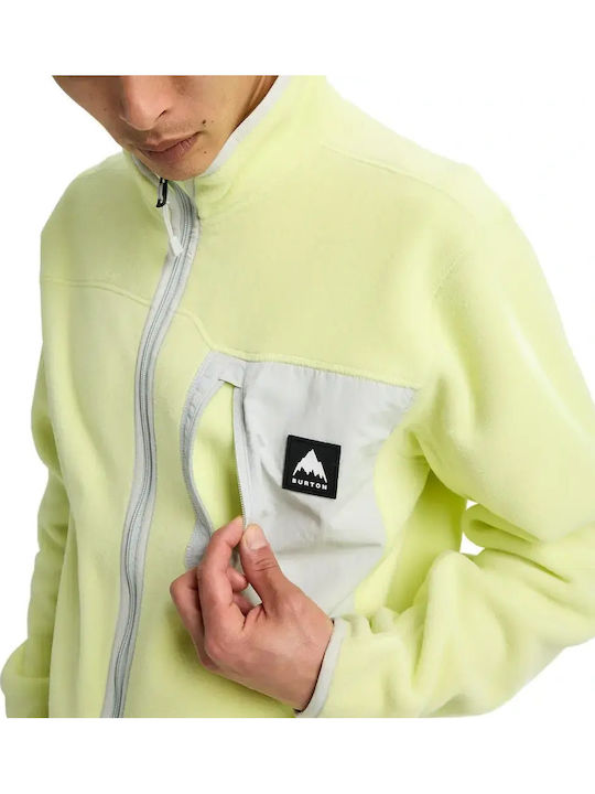 Men's Fleece Cardigan Glow Yellow Green
