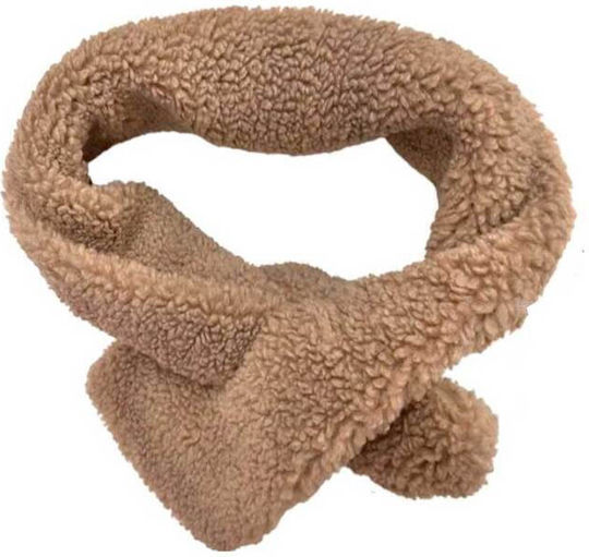 Frauen Set mit Beanie Gestrickt in Beige Farbe