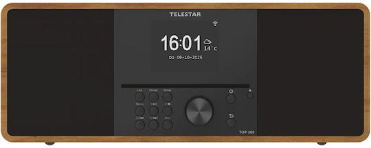 TELESTAR Аудиосистема 2 Top 300 5701300 15W с CD Player, WiFi и Bluetooth Черен