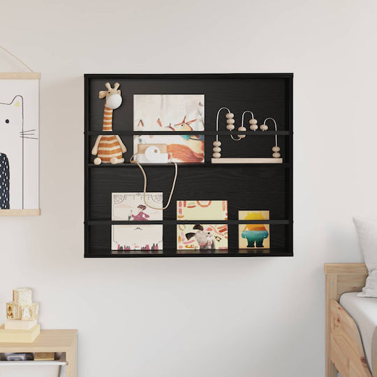 vidaXL Magazine File Organizer Wooden Black 12x70x80cm.