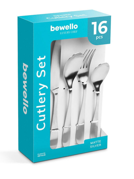 Bewello Cutlery Set Silver 16pcs