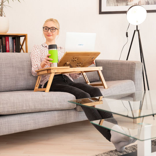 Relaxdays Τραπεζάκι για Laptop έως 17" Μπεζ 10022219