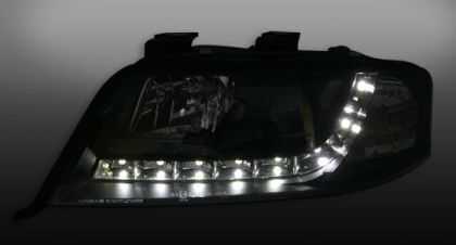 Φανάρια Εμπρός Audi A6 Φώτα Ημέρας 1997-2001 Allroad 1999-2005 Μαύρα Λάμπες Η1 Σετ 2τμχ Audi Sοναr