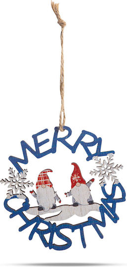 Christmas Decoration Wooden Gnomes Blue 10 Cm