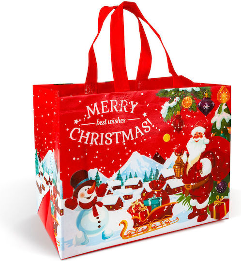 Textil Crăciunească Geantă pentru Cadou Roșie 31x17x25cm.