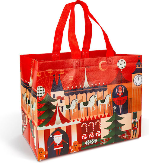 Textil Crăciunească Geantă pentru Cadou Roșie 31x17x25cm.