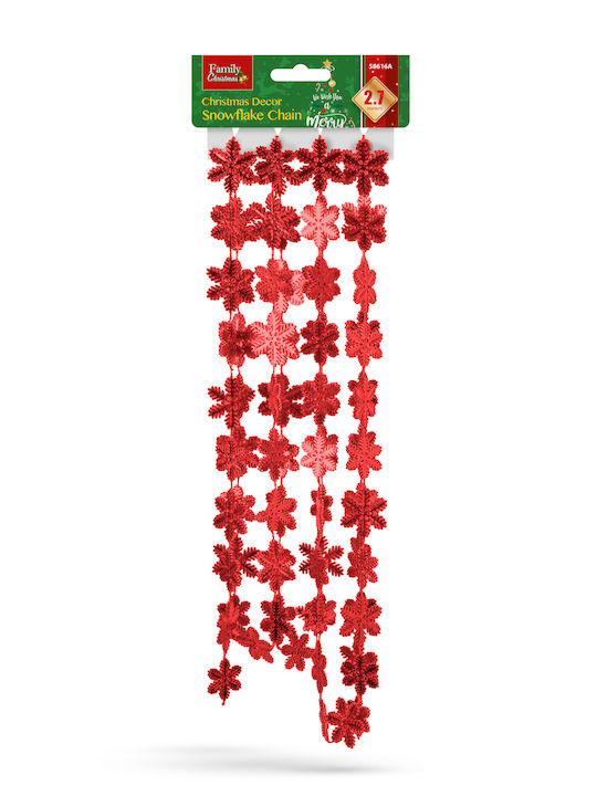 Crăciun Ghirlande Plastică Roșu 3.2x3.2cm 1buc