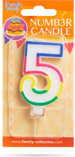 Candle Cake In Shape Number 5