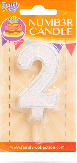 Number 2 Shaped Cake Candle