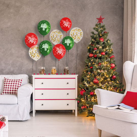 Set of 12 Christmas Red Balloons
