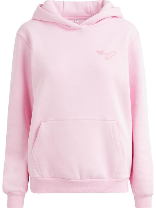 Women's Sweatshirt Hooded Soft Pink