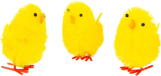 Easter Decoration Chick Set Yellow 6.7 X 5 Cm 3 Pieces Pack