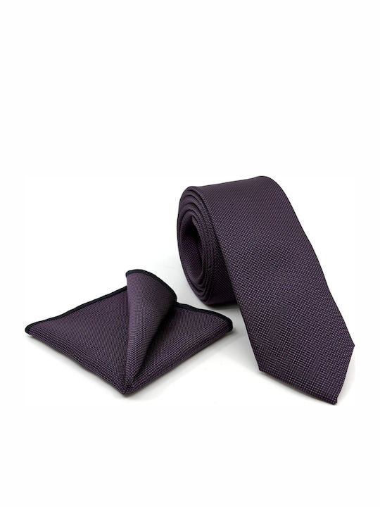 Legend Accessories Men's Monochrome Tie Set in Purple Color