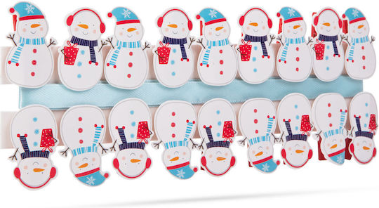 Christmas Clips Ribbon Snowman 22 X 35 Mm 18 Pcs 2 M Pack