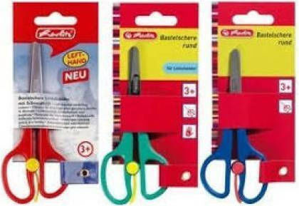 Herlitz Children's Scissors for Crafts 13cm with Metallic Blade (Μiscellaneous colours) 5pcs