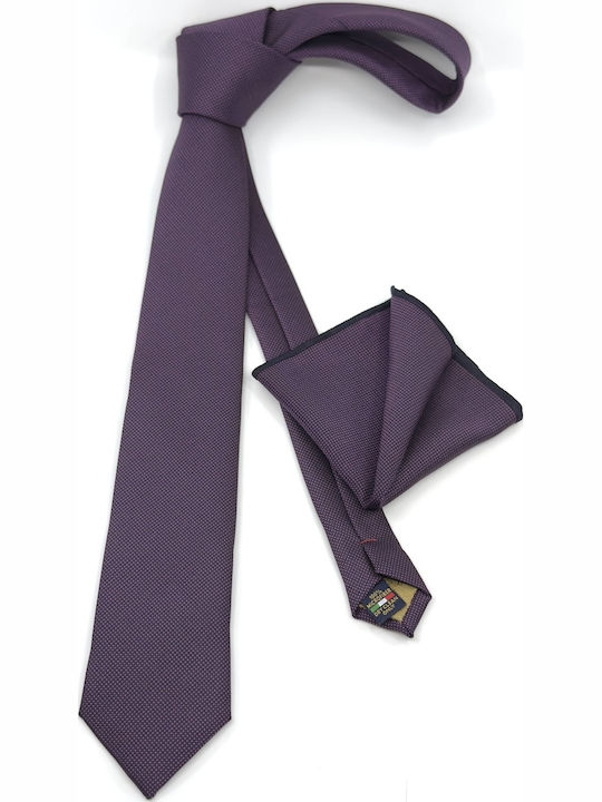 Legend Accessories Men's Monochrome Tie Set in Purple Color