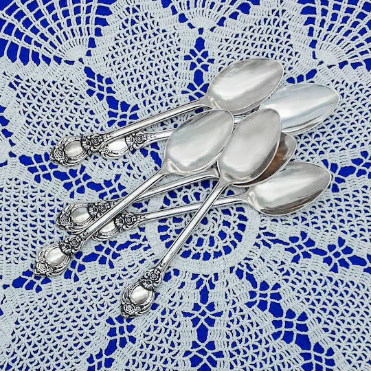 Savvas Design Σετ Κουτάλια Φαγητού Ανοξείδωτα Ασημί 15cm 6τμχ