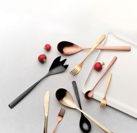 Comas Shallow Kitchen Spoon Stainless Steel Black 6 Pieces